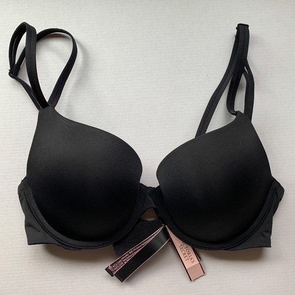 NWT Victoria's Secret T-Shirt Push Up Full Coverage Bra in Black- 32C - Picture 2 of 9